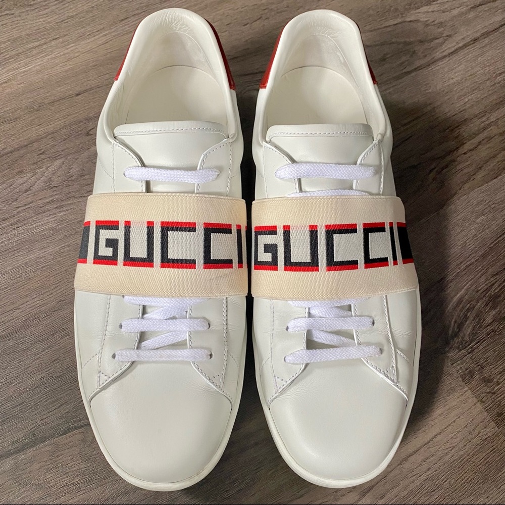 Gucci Mens New Ace Logo Sneakers